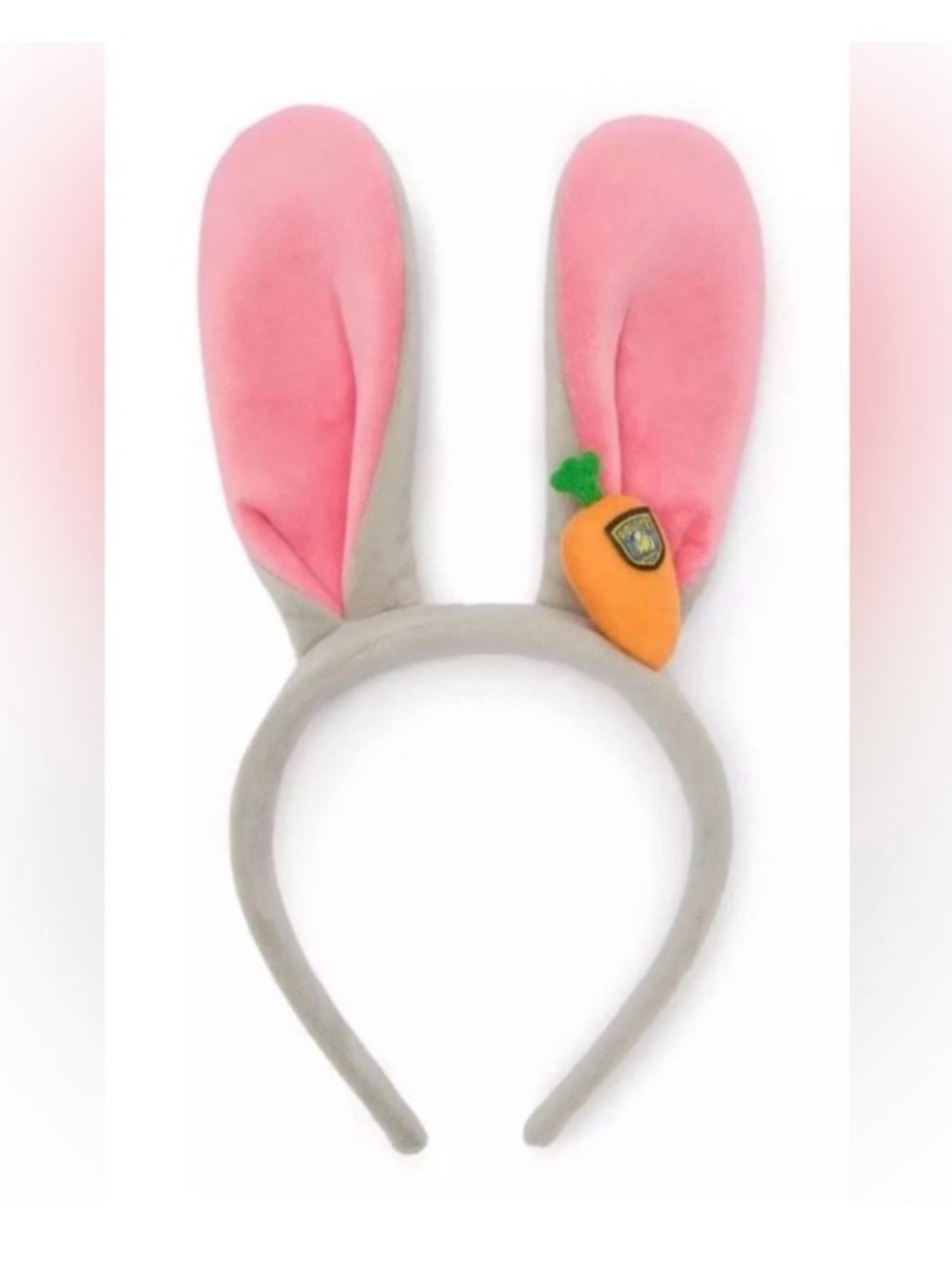 Disney Gray and Pink Bunny Ear Headband with Orange Carrot Accent